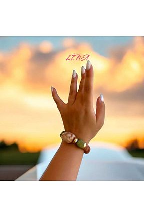 دستبند جواهر قهوه ای زنانه سنگ طبیعی linaberrin - کد 844850051