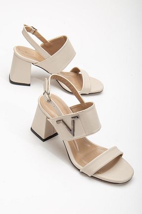 صندل بژ زنانه پاشنه ضخیم SUİNS SHOES - کد 808725912