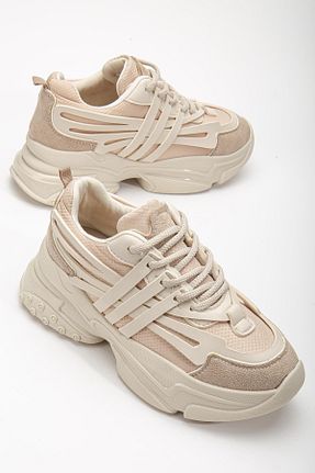 کفش اسنیکر قهوه ای زنانه بند دار SUİNS SHOES - کد 808677748