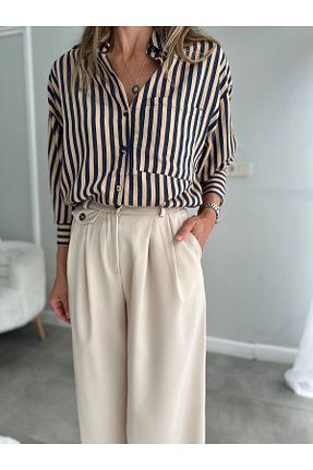 شلوار پارچه ای بژ زنانه بلند Butik - کد 854159770