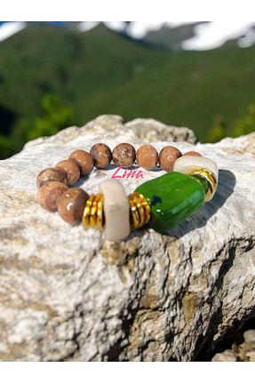 دستبند جواهر سبز زنانه منجق linaberrin - کد 847870778