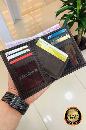 کیف پول قهوه ای مردانه سایز متوسط derius - کد 853960106