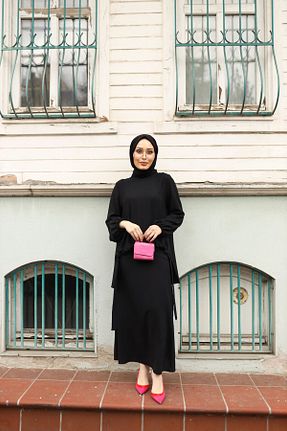 ست بالاتنه و پائین تنه حجاب مشکی زنانه Relaxed Pieef - کد 854367105