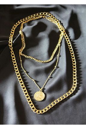 گردنبند جواهر طلائی زنانه روکش طلا Asia by Leuvoié - کد 854362598