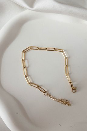 دستبند استیل (فولاد) طلائی زنانه سنگ Karflake - کد 850833438