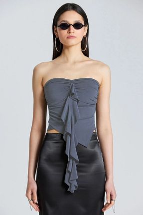 بلوز طوسی زنانه ساده Boutiquen - کد 818239739