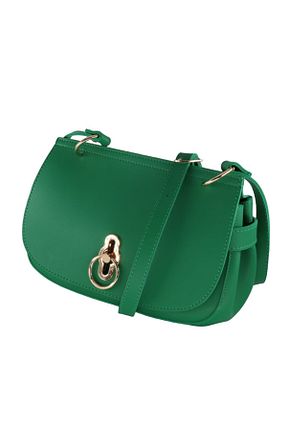 کیف پستچی سبز زنانه چرم مصنوعی HFKY - کد 854420475