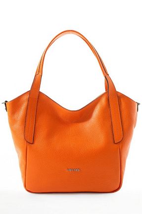 کیف دوشی نارنجی زنانه چرم خالص VOSTRO - کد 854496720