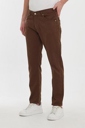 شلوار قهوه ای مردانه پنبه - الاستین DAMGA JEANS - کد 808627923