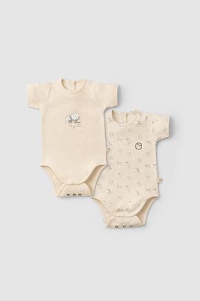 بادی و سرهمی نوزادی بژ بچه گانه %100 پنبه ارگانیک Little Gusto - کد 709658012