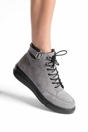 بوت طوسی زنانه چرم طبیعی پاشنه ساده پاشنه متوسط ( 5 - 9 cm ) Gore-Tex Gore-Tex کد 851445756