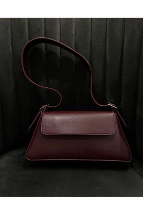 کیف دوشی زرشکی زنانه چرم مصنوعی Stylemoda - کد 841822043