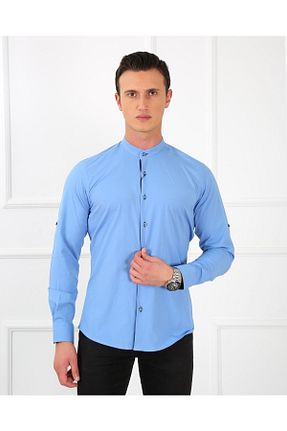 پیراهن آبی مردانه اسلیم فیت PASSERO - کد 215082636