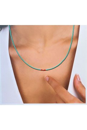 گردنبند طلا فیروزه ای زنانه 14 عیار Rupen Kraft - کد 323494048