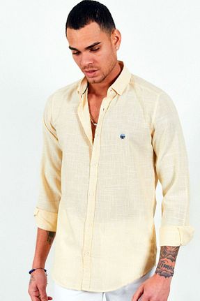 پیراهن زرد مردانه رگولار CoolLook - کد 854500541