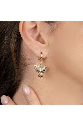 گوشواره نقره قهوه ای زنانه 925 عیار Kayra Mücevher - کد 850305670