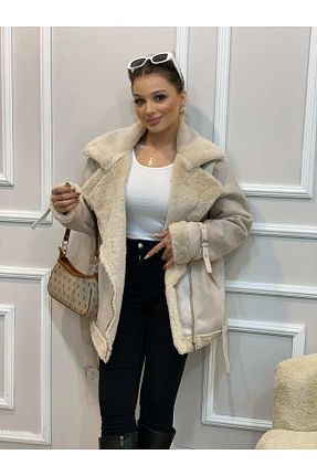 کاپشن بژ زنانه رگولار mondebutik - کد 796587217