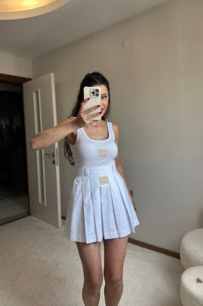 ست بالاتنه و پائین تنه سفید زنانه بافتنی MoyStore - کد 854579271