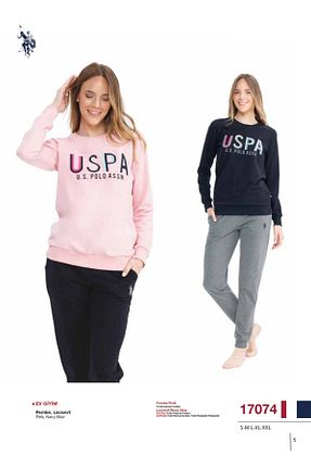 ست لباس راحتی سرمه ای زنانه ساده U.S. Polo Assn. - کد 854637456