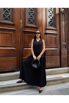 لباس مشکی زنانه بافتنی Afiş Butik - کد 829379163