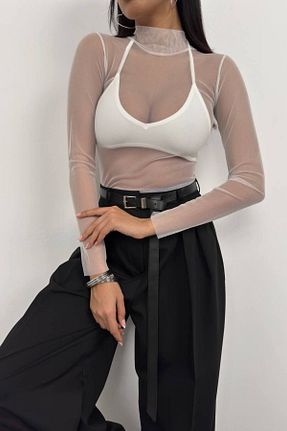 بلوز سفید زنانه ساده Genel Markalar - کد 849489046