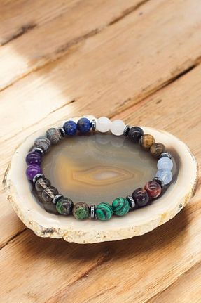دستبند جواهر رنگی زنانه سنگ طبیعی NBS Beautiful Naturel Stones - کد 854714778