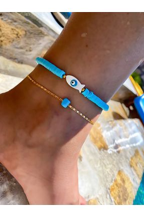 خلخال جواهر آبی زنانه منجق Lucky Designs - کد 854714497