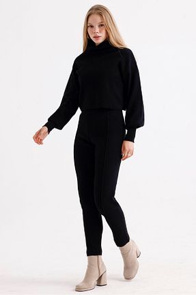 ست بالاتنه و پائین تنه مشکی زنانه بافتنی MD trend - کد 854739097