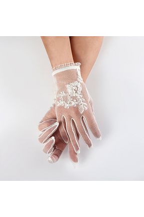 دستکش سفید زنانه لیکرا SeddA - کد 854770838