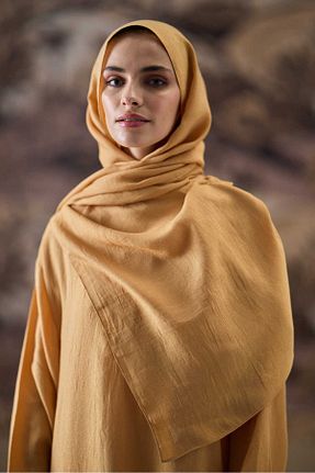 شال زرد زنانه پنبه ای Imannoor - کد 854780171