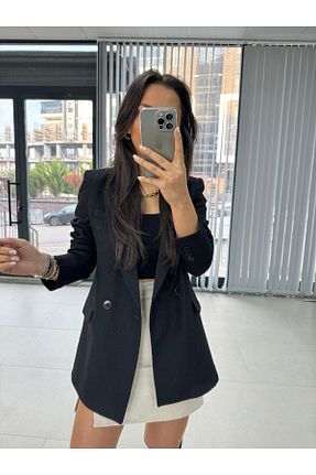 کت بلیزر مشکی زنانه بافتنی caddstore - کد 850880957