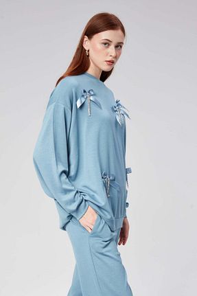 ست بالاتنه و پائین تنه سرمه ای زنانه تریکو Hatun Atila - کد 854808344