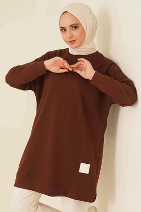 تونیک قهوه ای زنانه بافتنی ELFİDA - کد 799405508