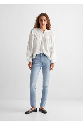 شلوار جین متالیک زنانه رگولار MANGO Teen - کد 740111478
