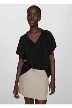 تیشرت مشکی زنانه رگولار MANGO - کد 822181924