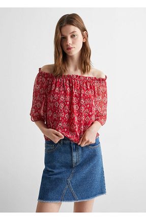 تیشرت قرمز زنانه رگولار MANGO Teen - کد 799075903