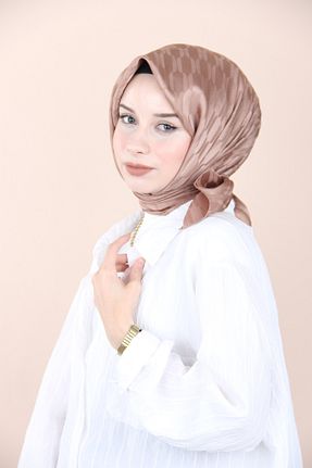 روسری بژ پلی استر Emproyal - کد 854396260