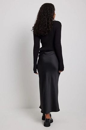دامن مشکی زنانه ساتن MODA UGS - کد 854431633