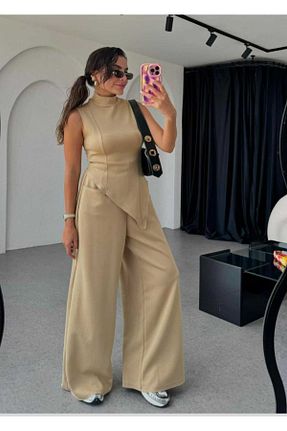 ست بالاتنه و پائین تنه قهوه ای زنانه بافتنی Valeur - کد 854439215