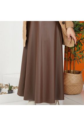 دامن قهوه ای زنانه پارچه Estel - کد 204215144