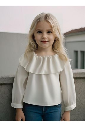 بلوز سفید بچه گانه ساده Moda Lina Baby - کد 854544949