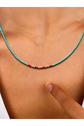 گردنبند طلا فیروزه ای زنانه 14 عیار Rupen Kraft - کد 339100970