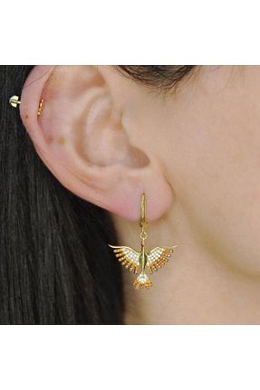 گوشواره نقره نارنجی زنانه 925 عیار Kayra Mücevher - کد 850312641