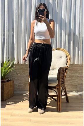 شلوار مشکی زنانه ساتن Parla moda - کد 851347215