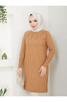 پلیور حجاب قهوه ای زنانه اکریلیک Pamuk Butik - کد 854580496