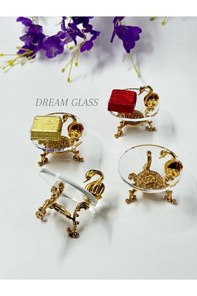 قند دان طلائی شیشه Dream glass - کد 854638926