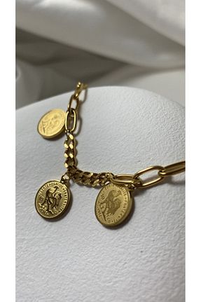 دستبند استیل (فولاد) طلائی زنانه استیل ضد زنگ QUATTRO ACCESSORİO - کد 849034578