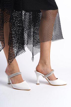 دمپائی سفید زنانه چرم مصنوعی Bak Store - کد 813310258
