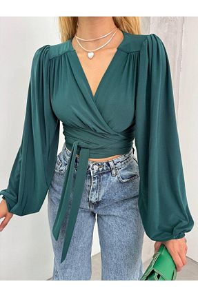 بلوز سبز زنانه ساده DELİ DOLU MODA - کد 854684524
