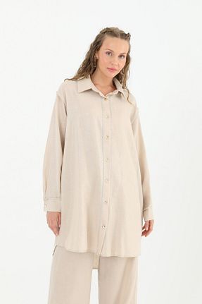 پیراهن حجاب بژ زنانه Relaxed LOREEN FASHİON - کد 854684272